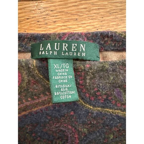 Vintage Women’s Size XL Ralph Lauren Paisley Silk Shirt - Picture 6 of 8